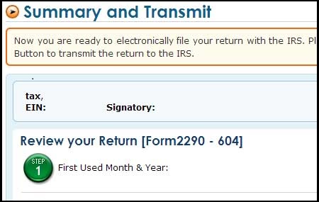 transmit to irs e file heavy vehicle use tax form 2290 online irs form 2290 electronic filing