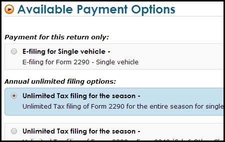 Federal E File Payment Schedule