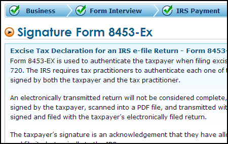Form 2290 E-filing process - Signature Form